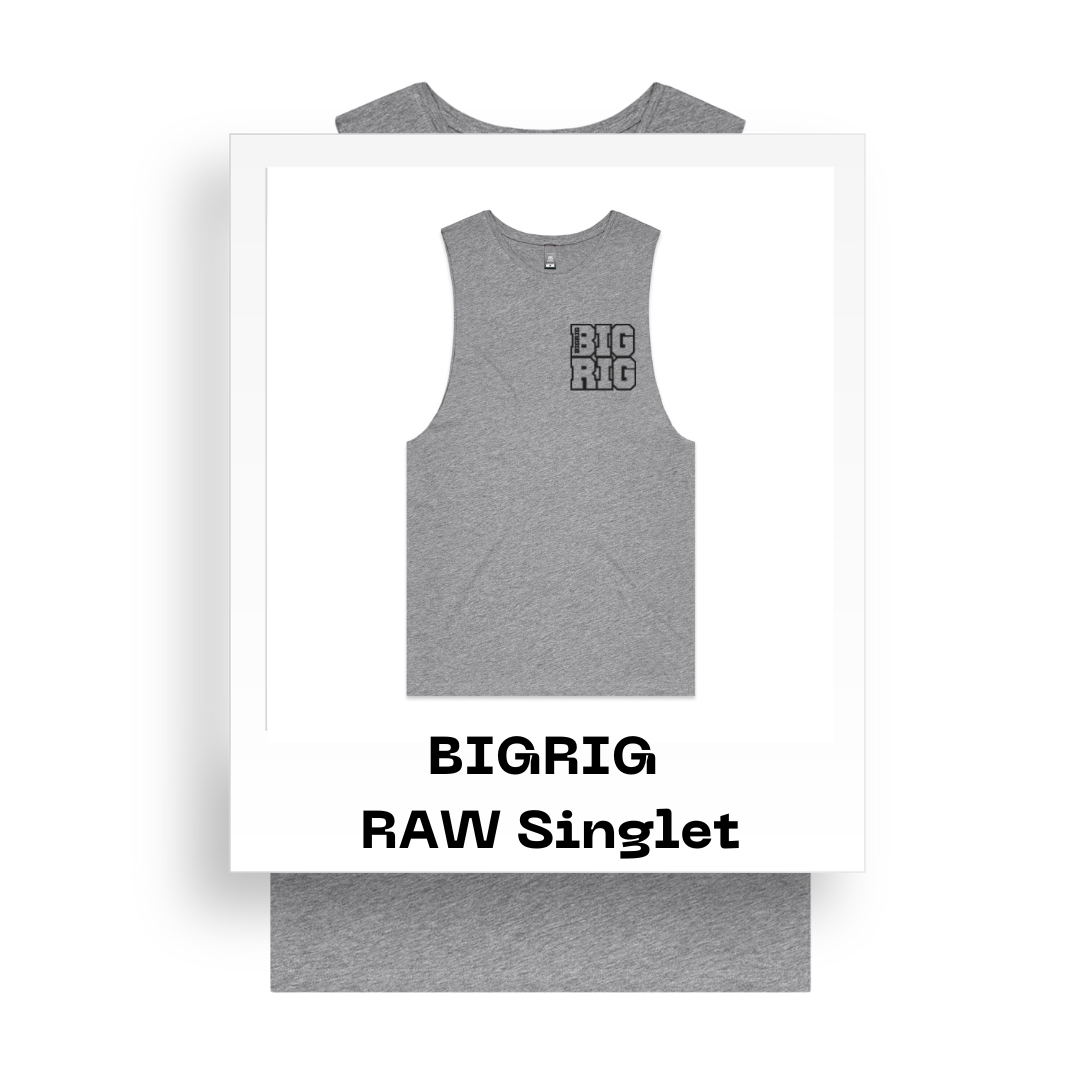 BIGRIG Raw Singlet - Grey Marle